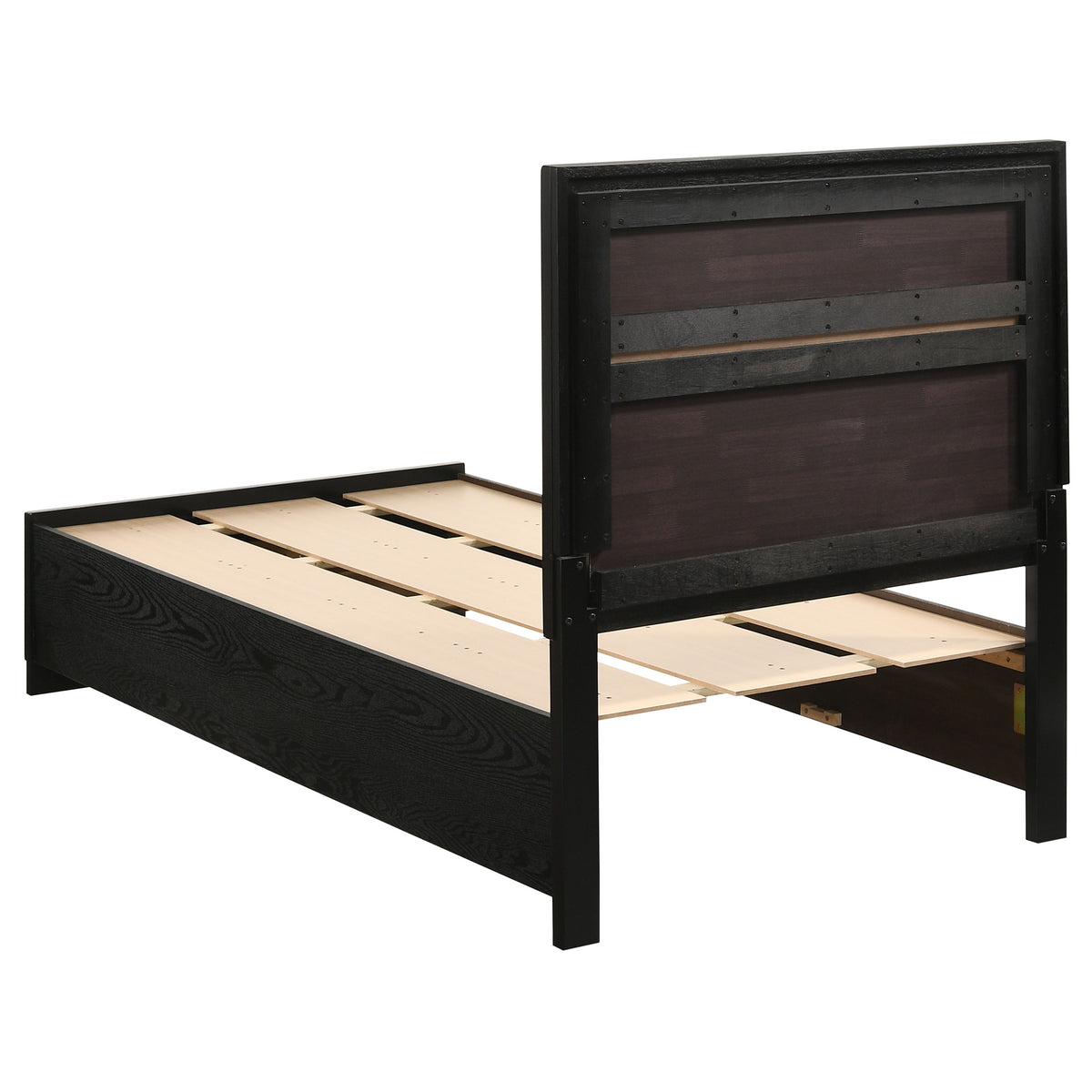 Miranda 51-inch Wood Storage Panel Bed - Twin, Black
