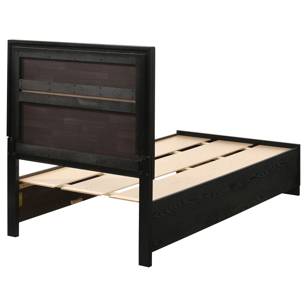 Miranda 51-inch Wood Storage Panel Bed - Twin, Black