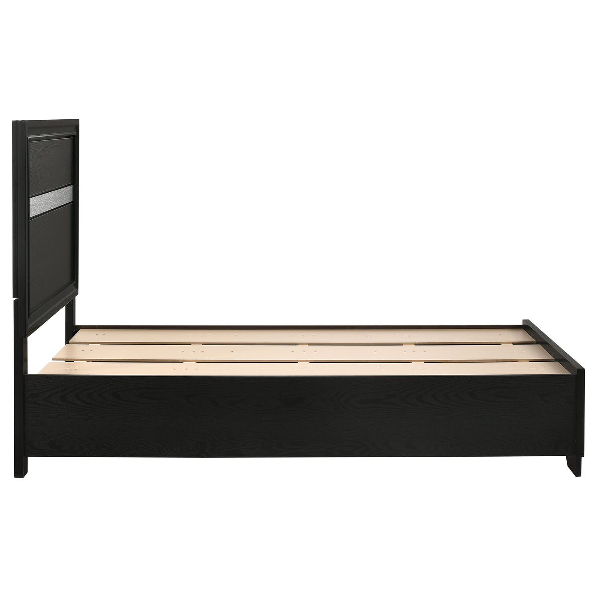 Miranda 51-inch Wood Storage Panel Bed - Twin, Black