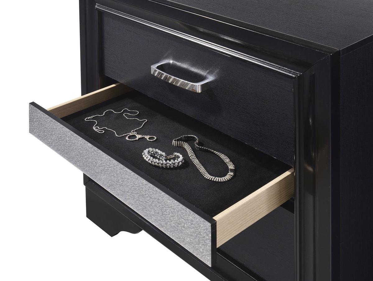 Miranda 3-drawer Nightstand Bedside Table - Black