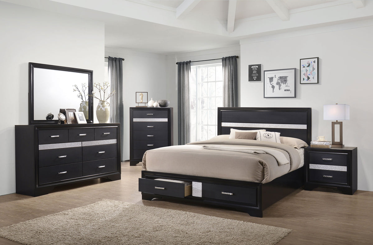Miranda 9-drawer Dresser - Black, With Mirror