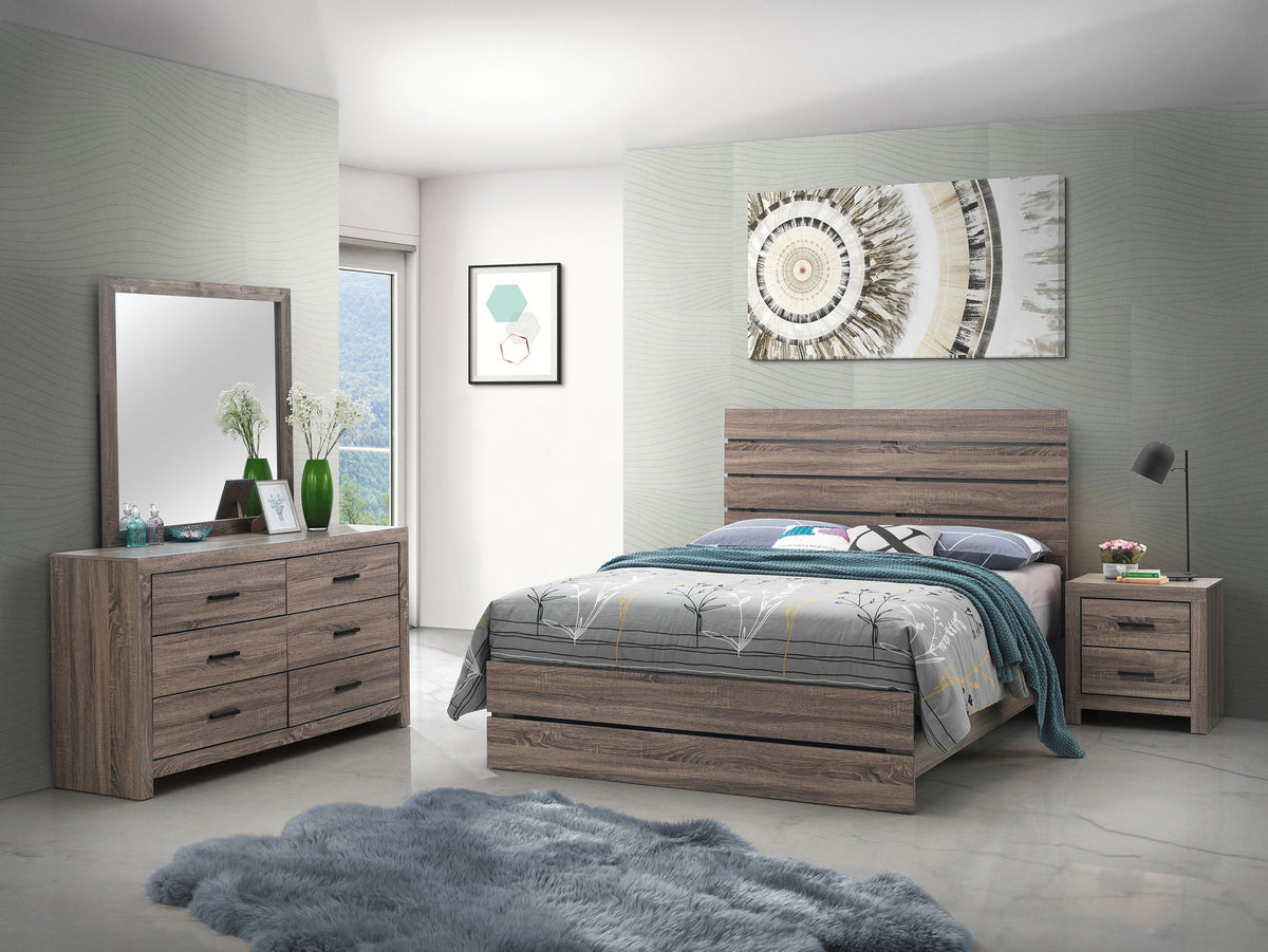 Brantford 4-piece Bedroom Set with Panel Bed - Eastern King, Barrel Oak