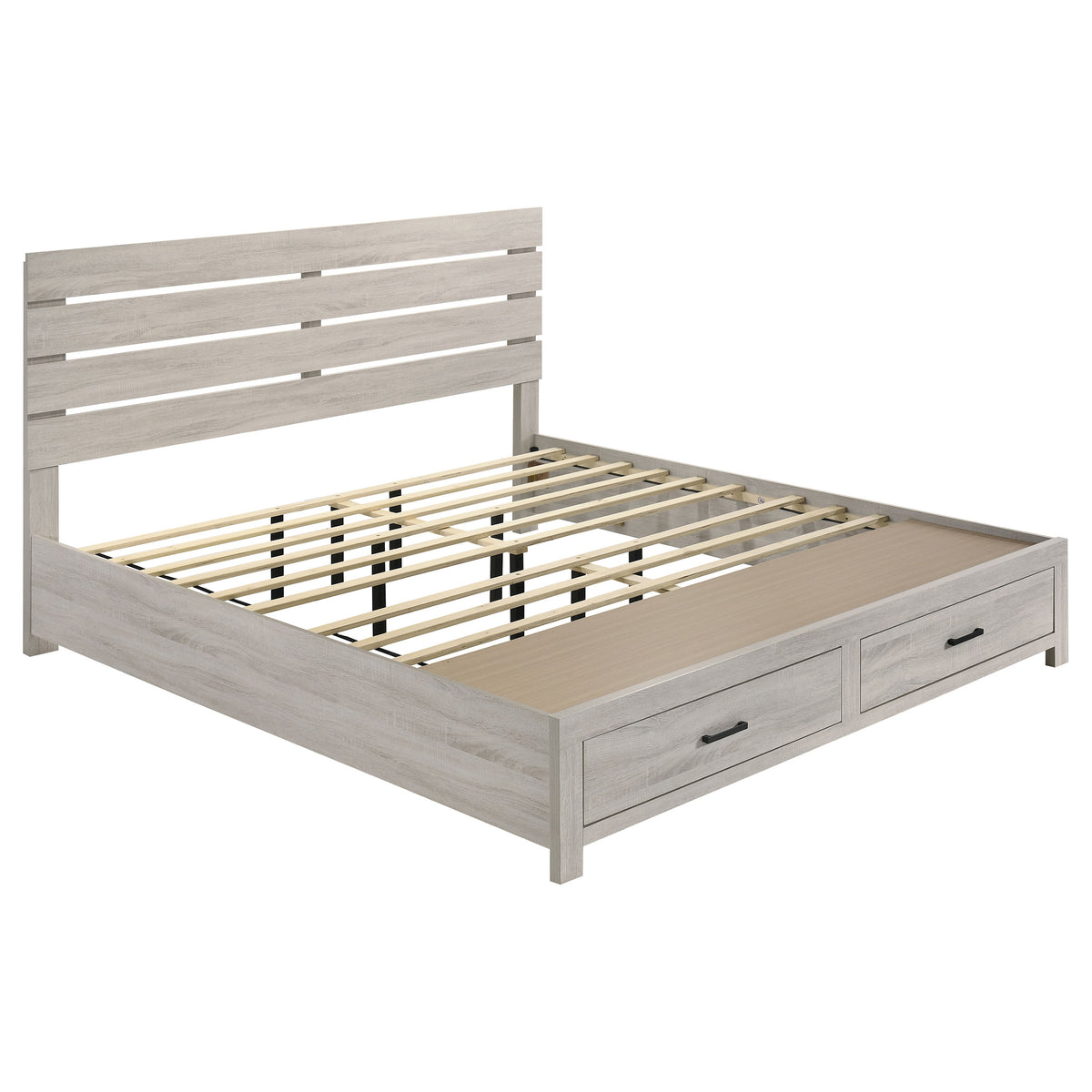 Brantford Wood Storage Panel Bed - Eastern King, Coastal White