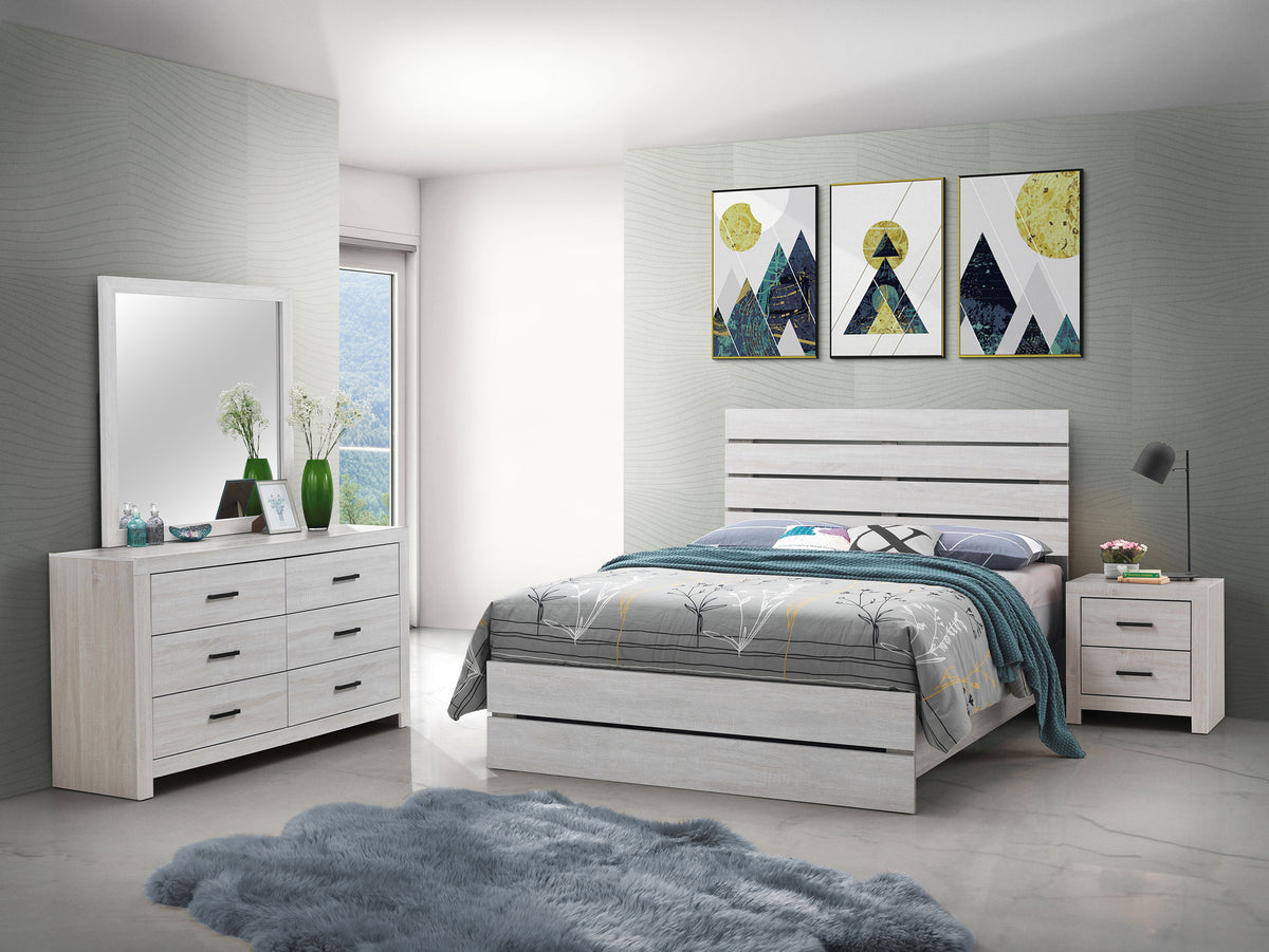 Brantford 4-piece Bedroom Set with Panel Bed - Eastern King, Coastal White