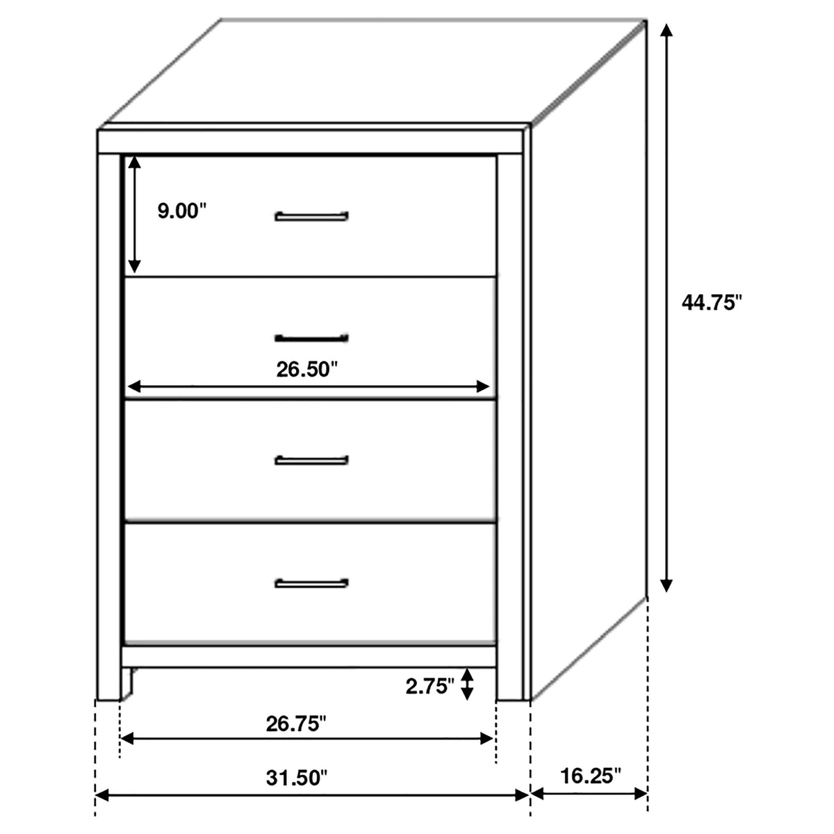 Brantford 5-piece Bedroom Set with Panel Bed - Queen, Coastal White