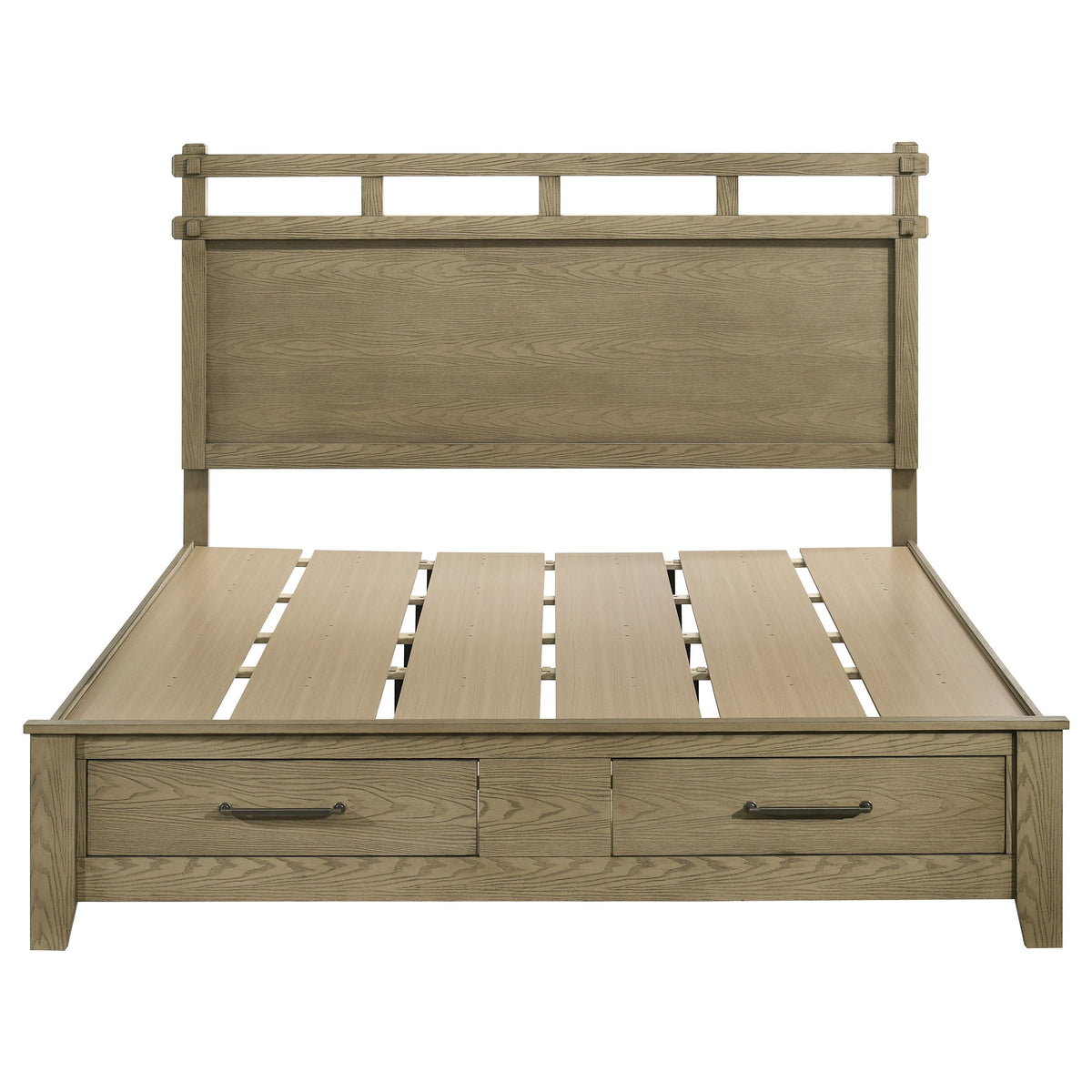 Hazlewood 59-inch Storage Bed Vineyard Oak - Eastern King