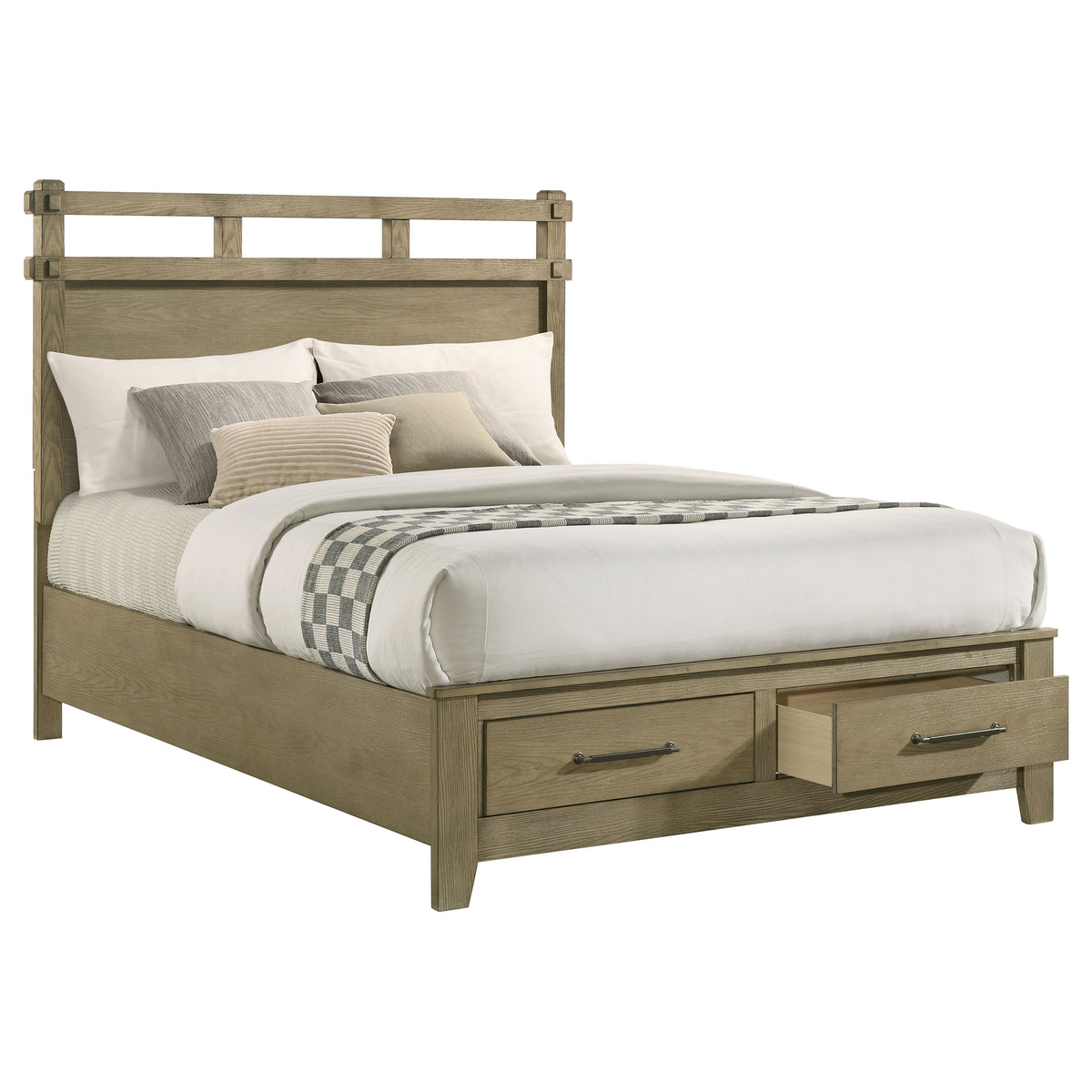 Hazlewood 59-inch Storage Bed Vineyard Oak - Queen