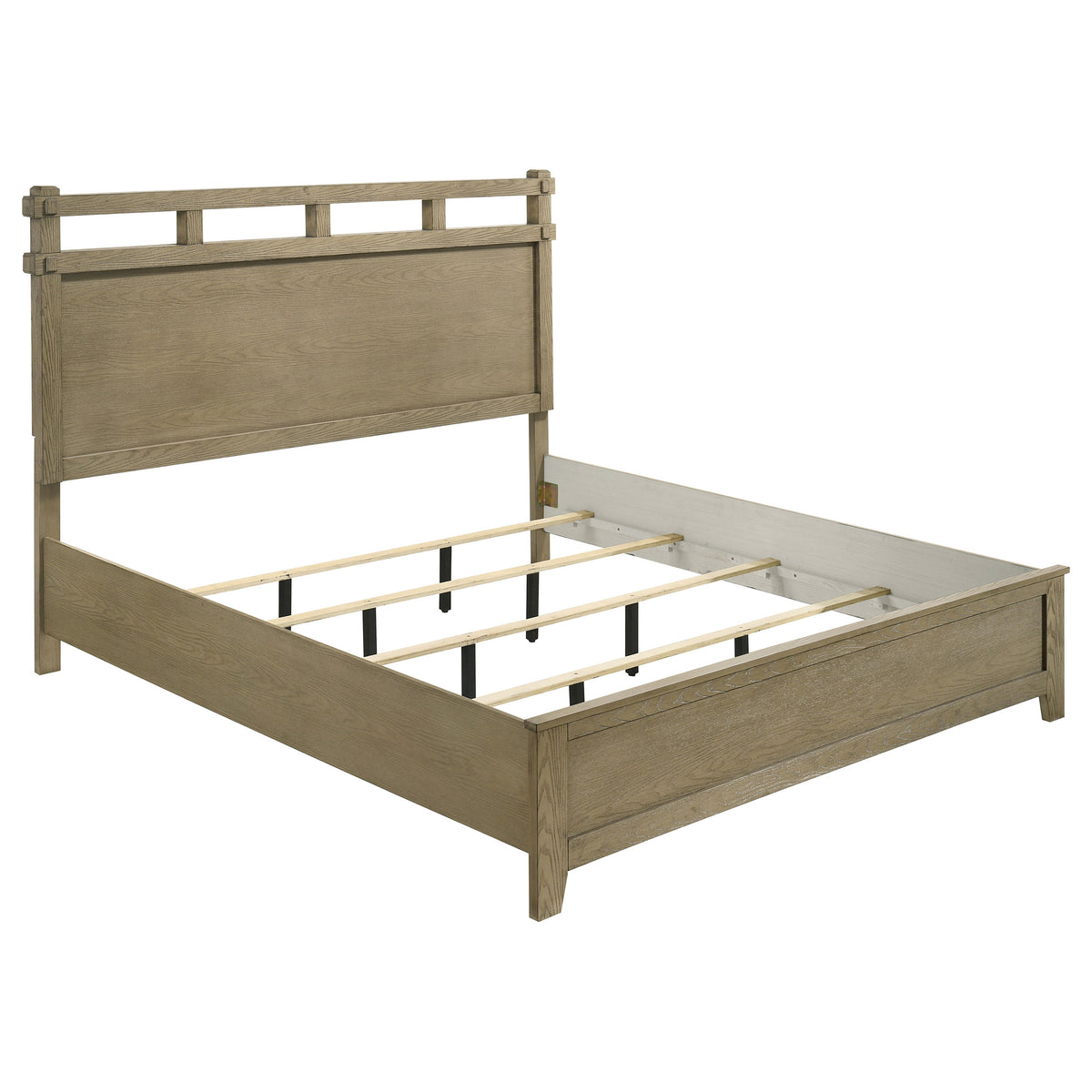 Hazlewood 4-piece Bedroom Set Vineyard Oak with 61-inch Panel Bed - Eastern King