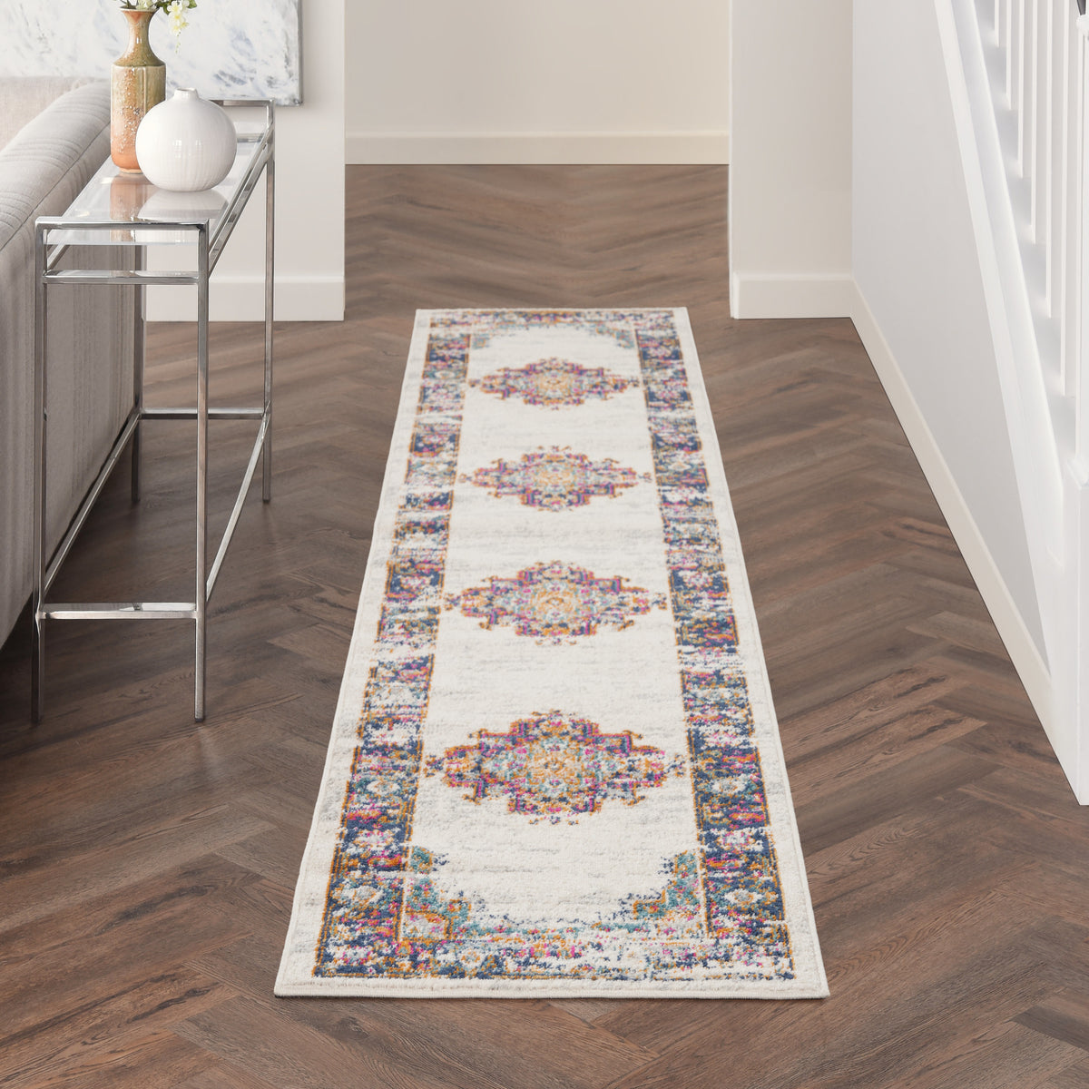 Passion PSN03 Ivory Blue Rug - room scene