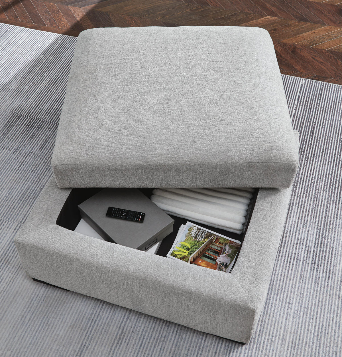 Gabyleigh Ottoman With Storage Next-Gen Nuvella™ Performance Fabric