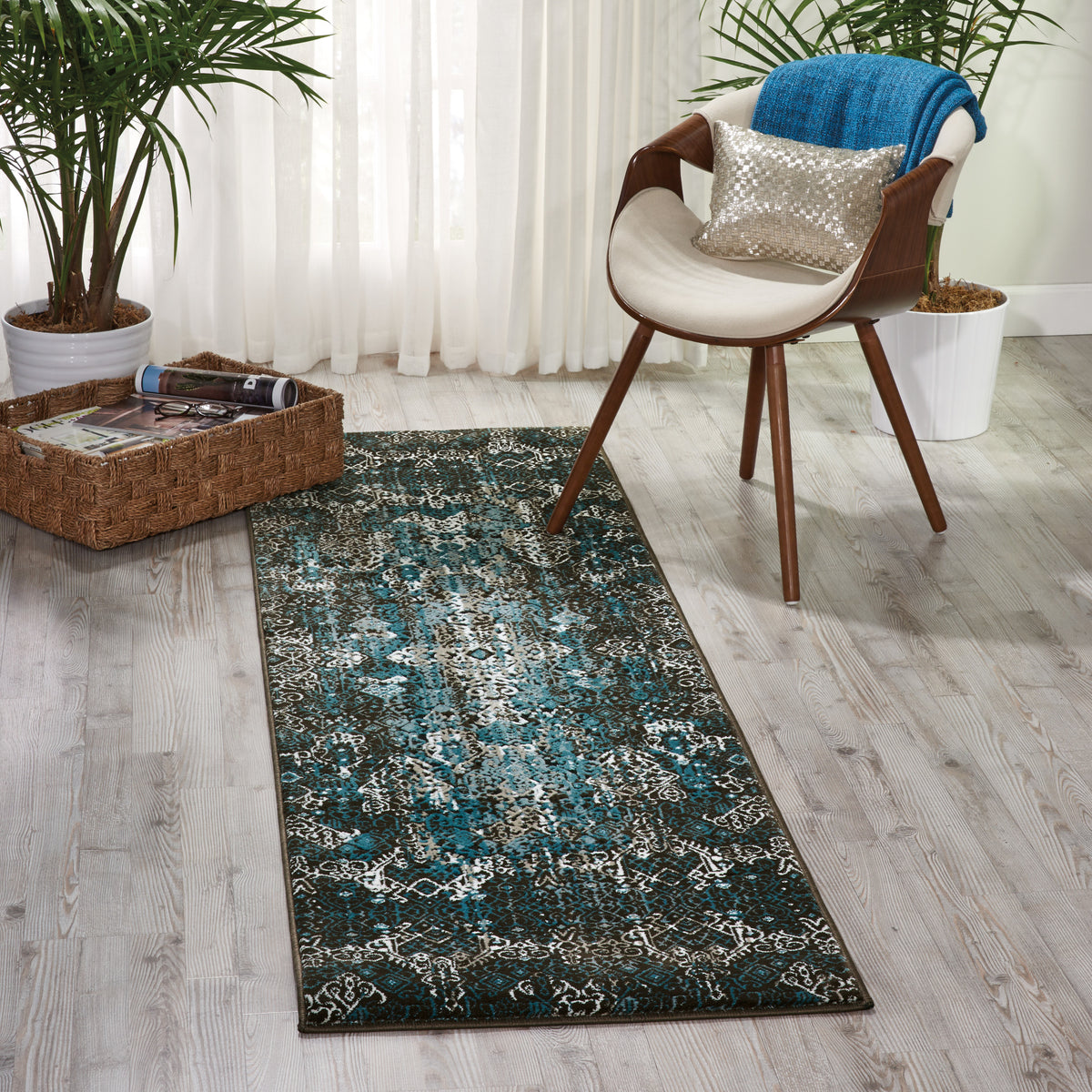 Karma KRM04 Blue Rug - room scene