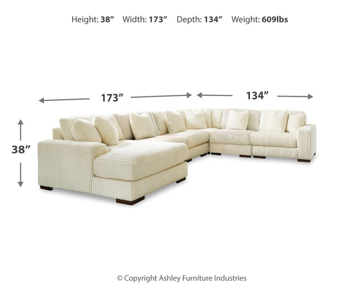 Lindyn 6-Piece Sectional with Chaise Velvet
