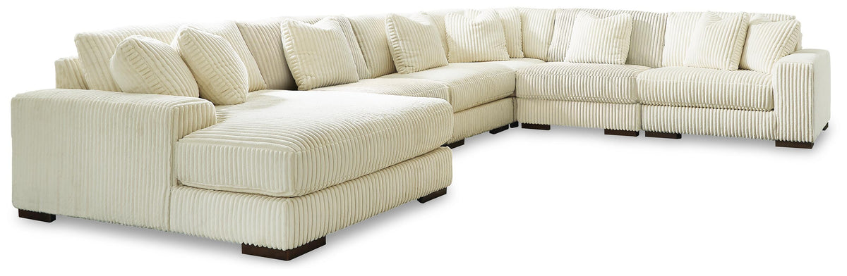 Lindyn 6-Piece Sectional with Chaise Velvet