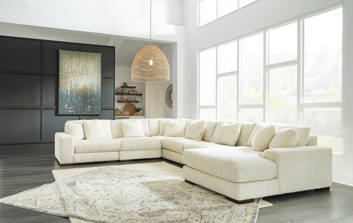 Lindyn 6-Piece Sectional with Chaise Velvet
