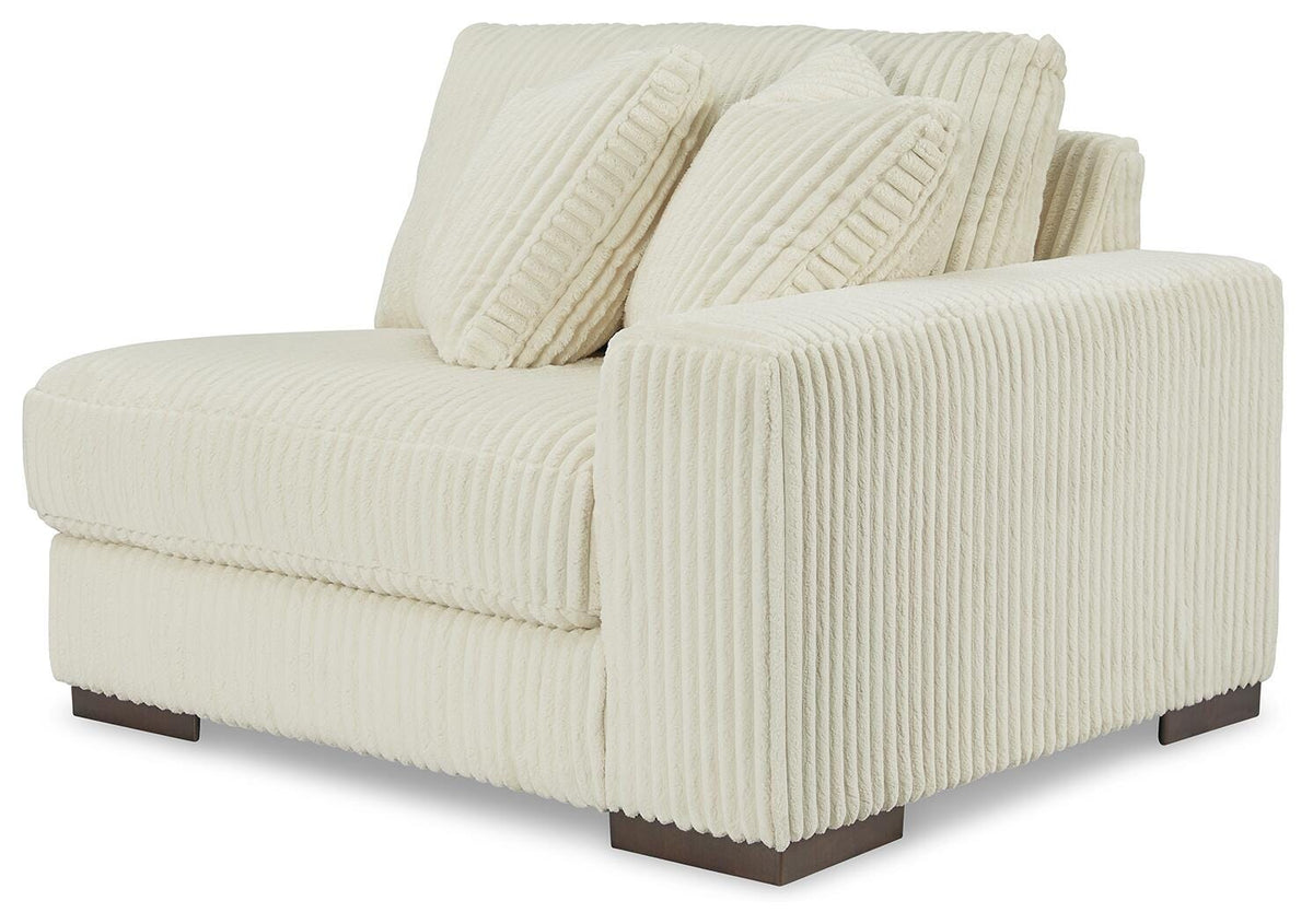 Lindyn Corner Chair Velvet - Ivory, Right Arm Facing