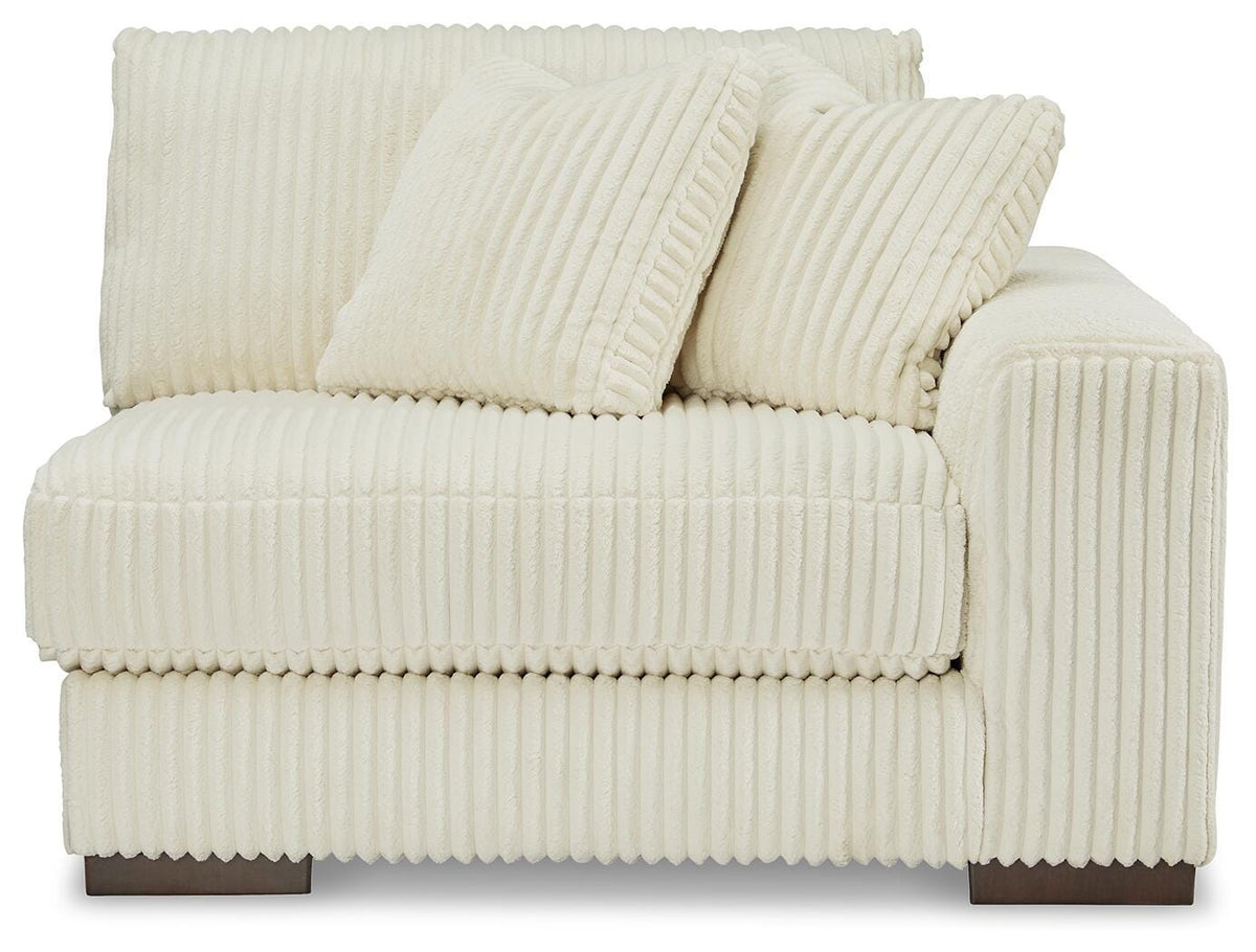 Lindyn Corner Chair Velvet - Ivory, Right Arm Facing