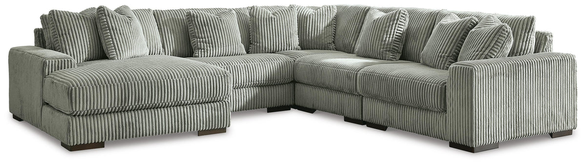 Lindyn 5-Piece Sectional with Chaise Velvet