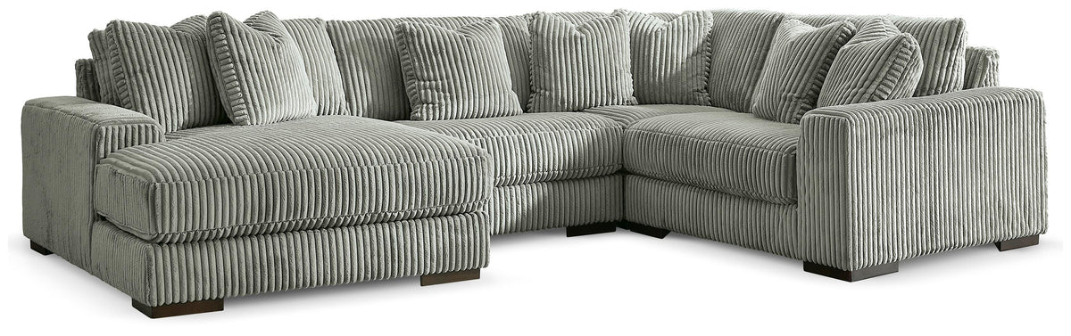 Lindyn 4-Piece Sectional with Chaise Velvet