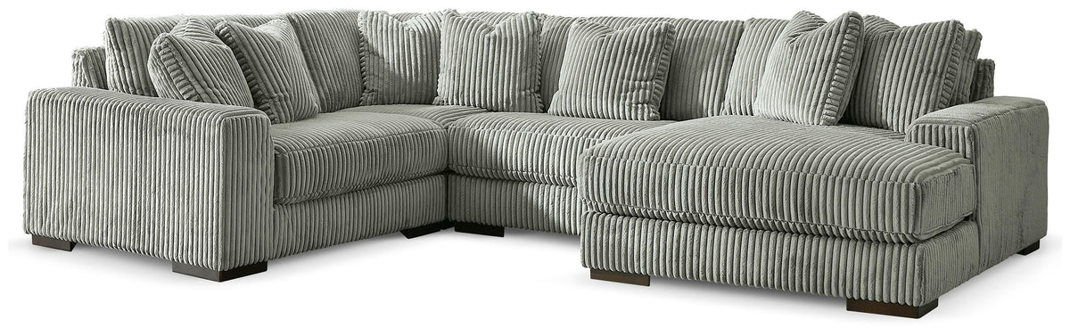 Lindyn 4-Piece Sectional with Chaise Velvet
