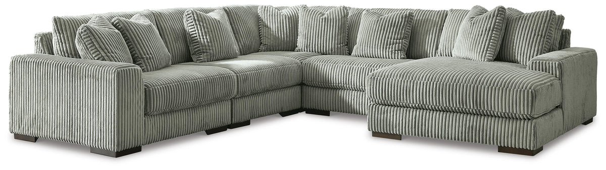 Lindyn 5-Piece Sectional with Chaise Velvet