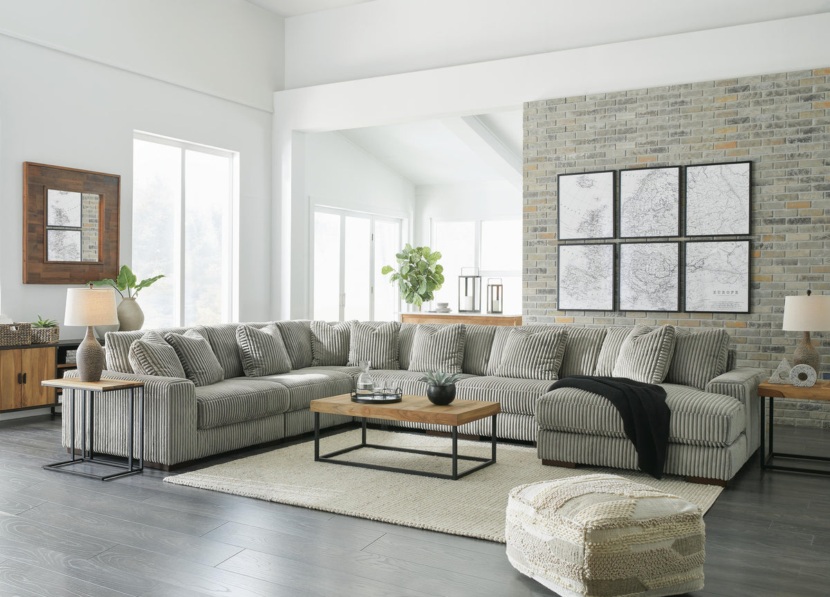 Lindyn 6-Piece Sectional with Chaise Velvet