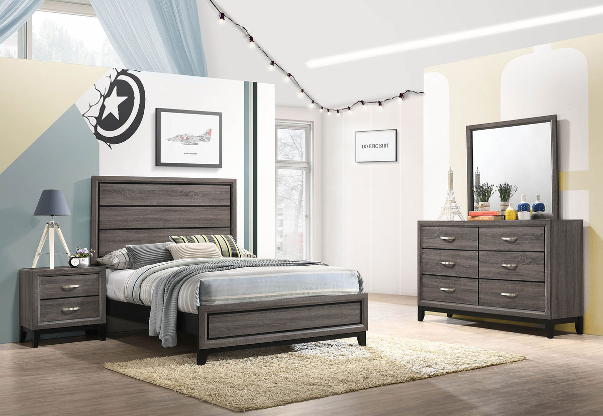 Watson Four-piece Bedroom Set Grey Oak - Full