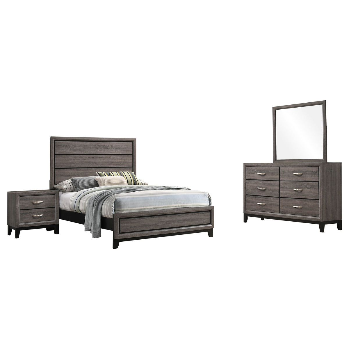 Watson Four-piece Bedroom Set Grey Oak - Full