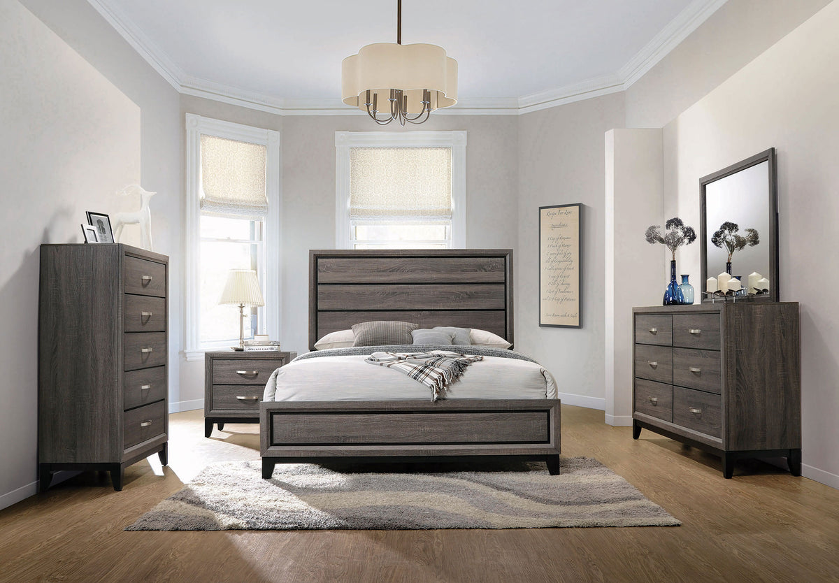 Watson Five-piece Bedroom Set Grey Oak - California King
