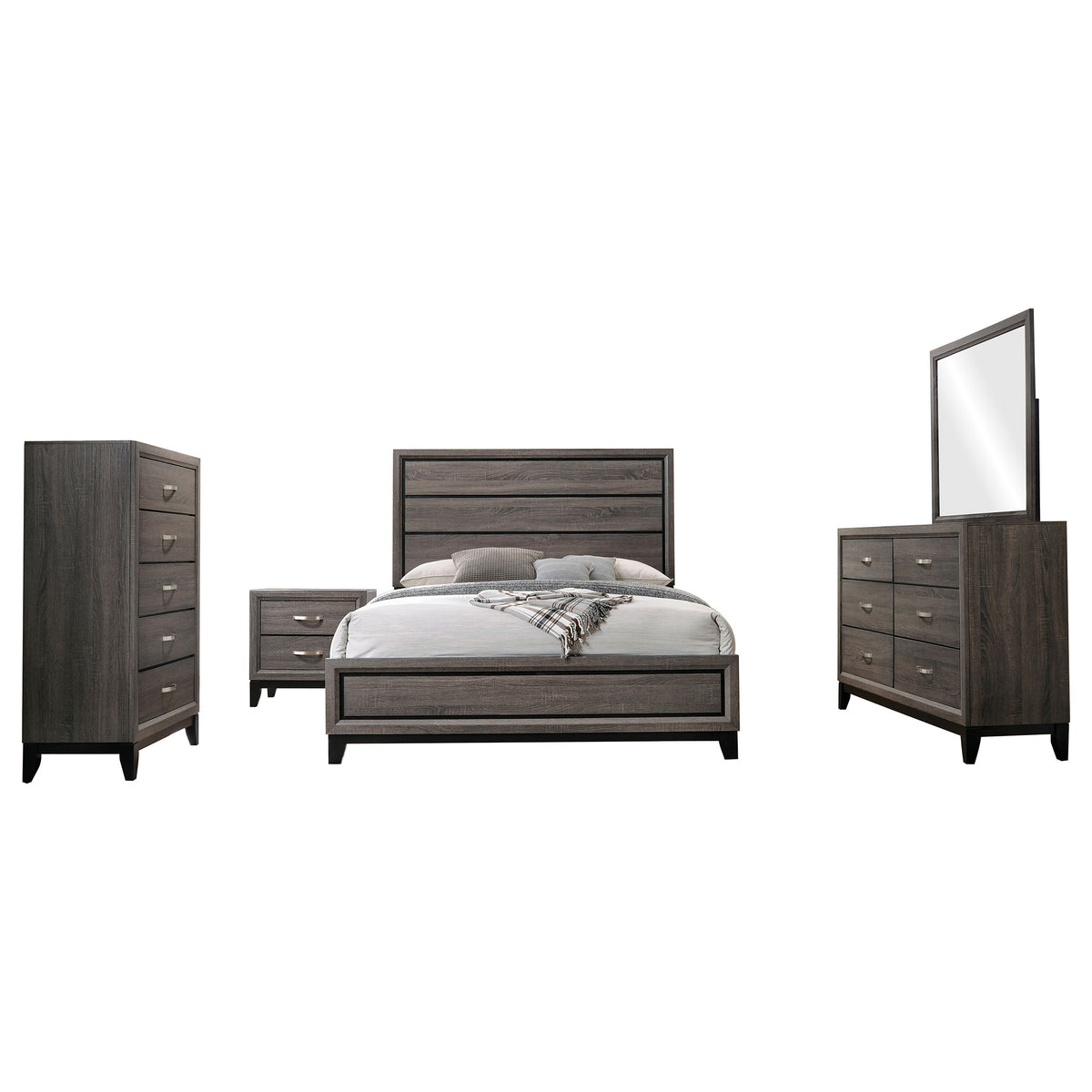 Watson Five-piece Bedroom Set Grey Oak - California King