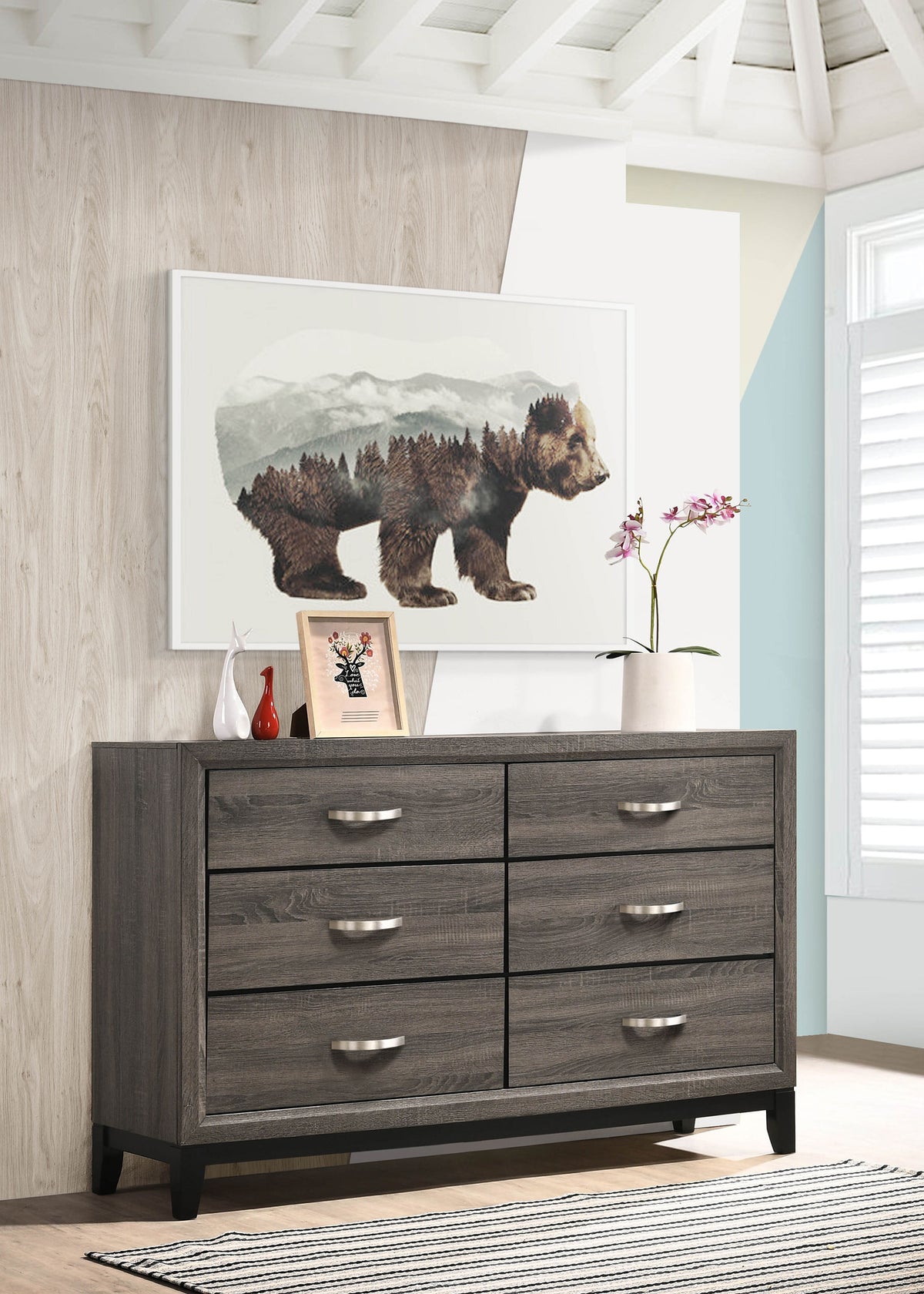 Watson 6-drawer Dresser Grey Oak - Without Mirror