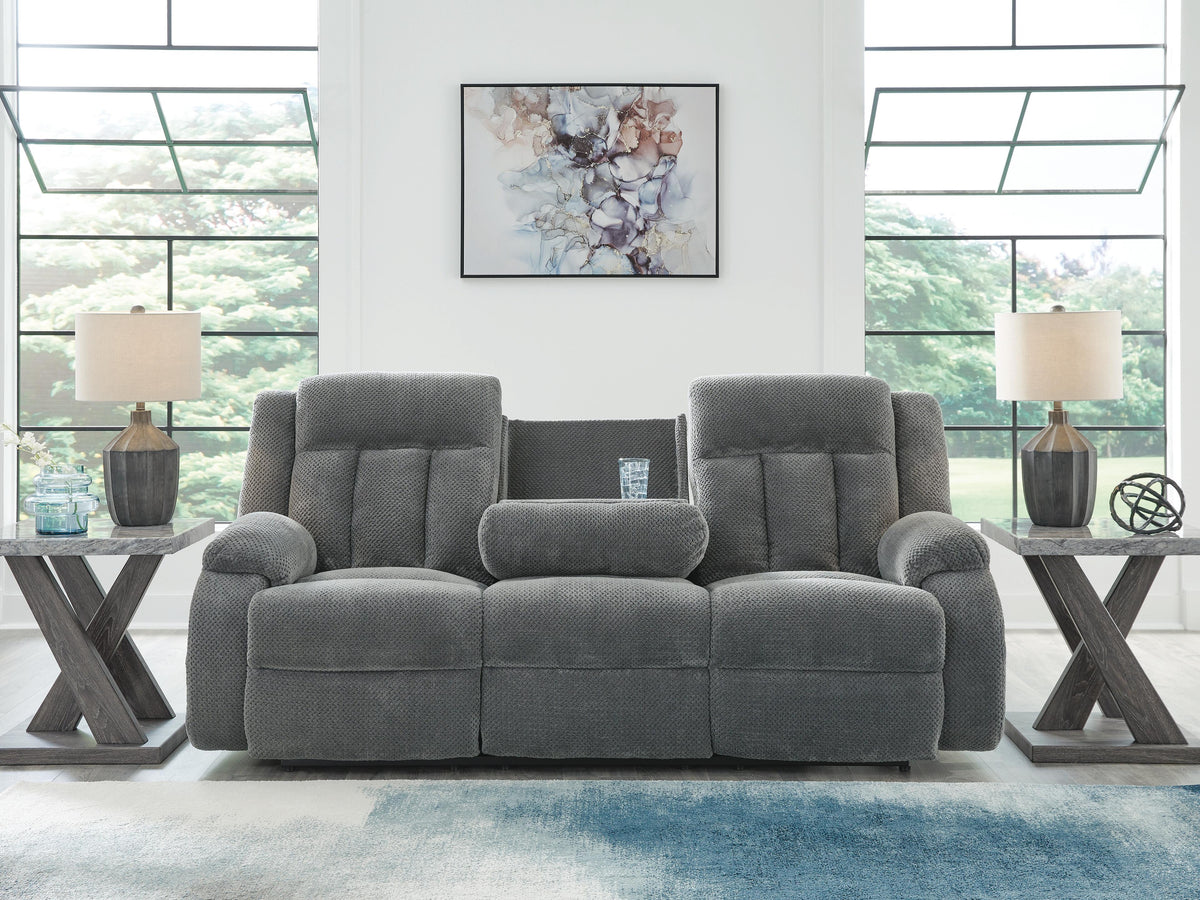 Observation REC PWR Sofa w/Drop Down Table Velvet