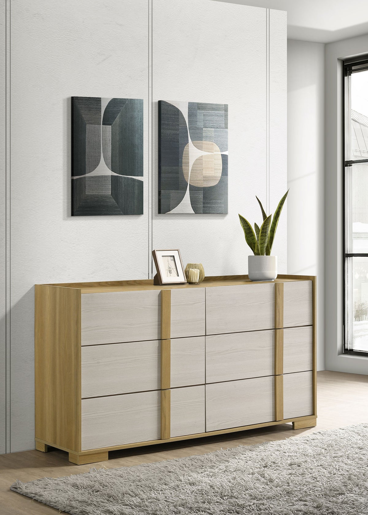 Hyland 6-drawer Dresser Natural - Without Mirror