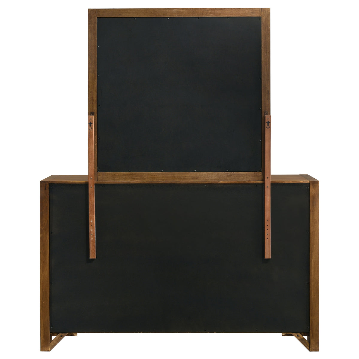 Adderley 8-drawer Bedroom Dresser Warm Brown - With Mirror