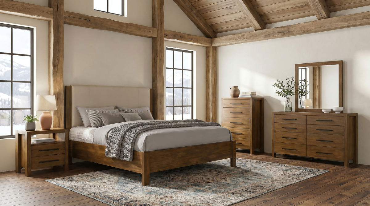 Adderley 8-drawer Bedroom Dresser Warm Brown - With Mirror