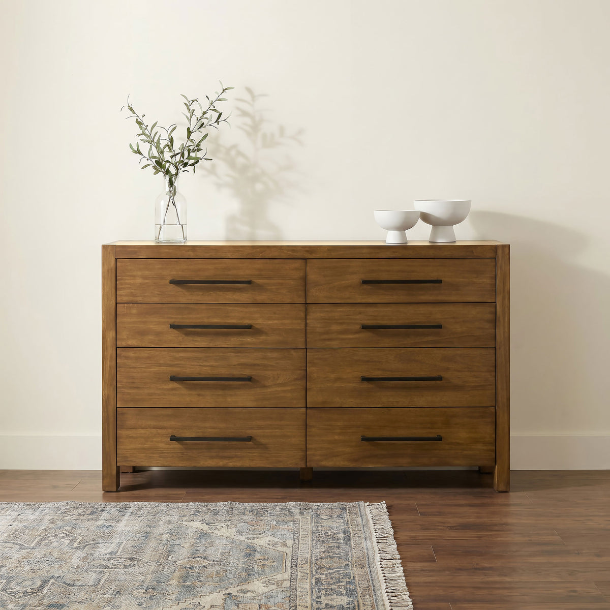 Adderley 8-drawer Bedroom Dresser Warm Brown - Without Mirror