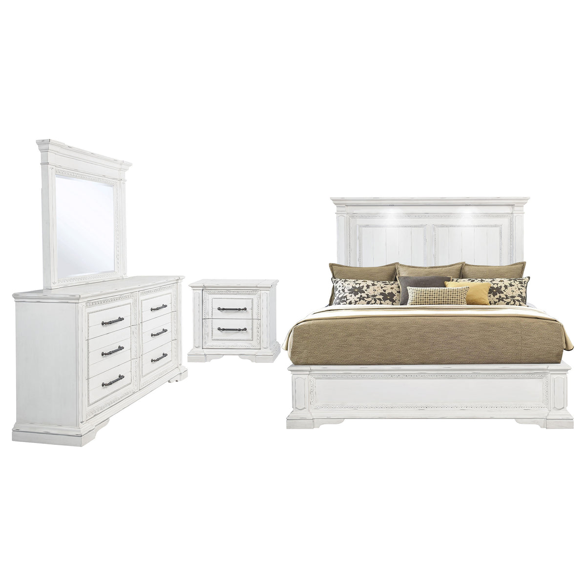McKinney 4-piece Bedroom Set Vintage White - Eastern King