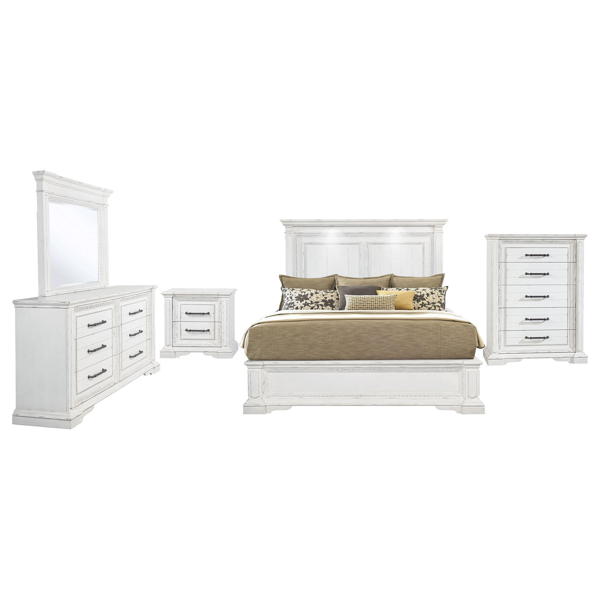McKinney 5-piece Bedroom Set Vintage White - California King