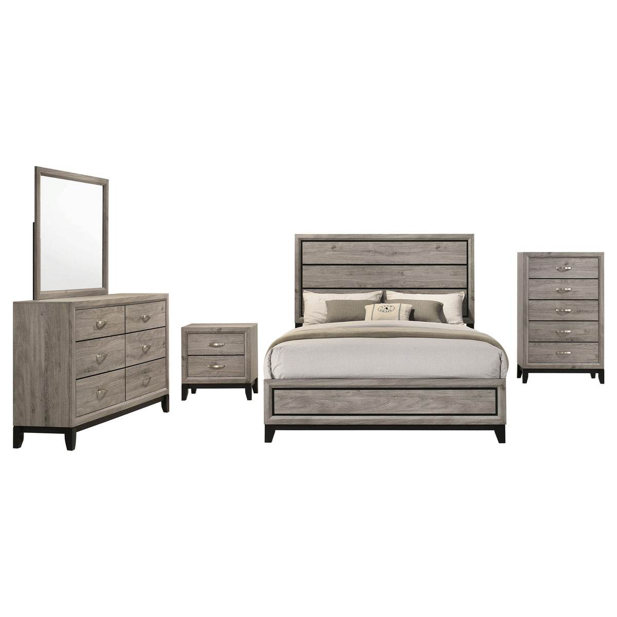Valen Five-piece Bedroom Set Light Taupe - Full
