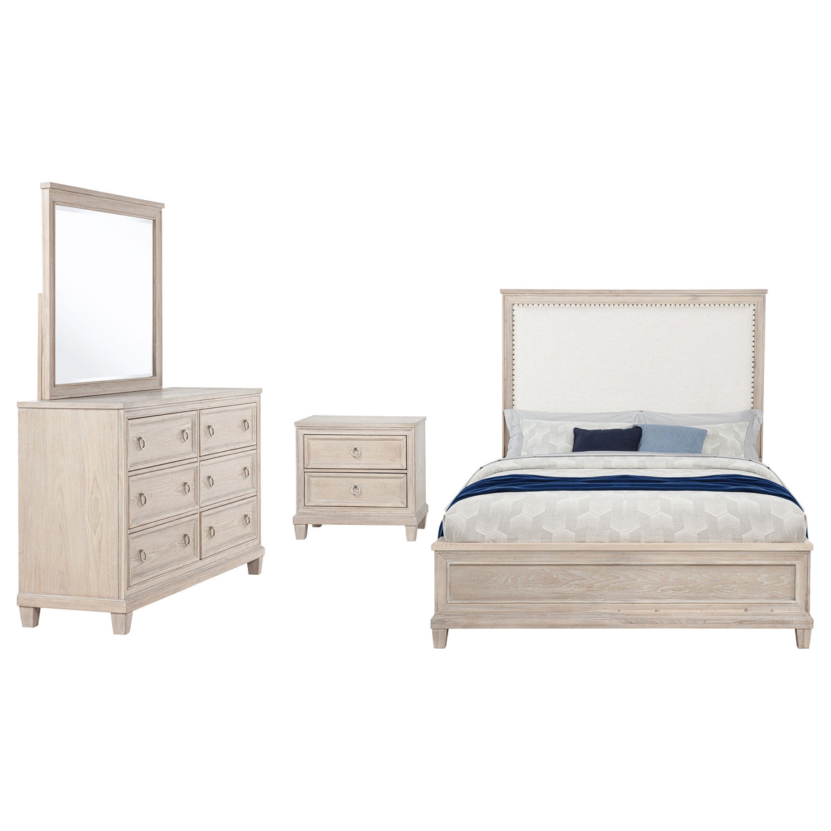 Pembroke 4-piece Bedroom Set Washed Oak - Eastern King