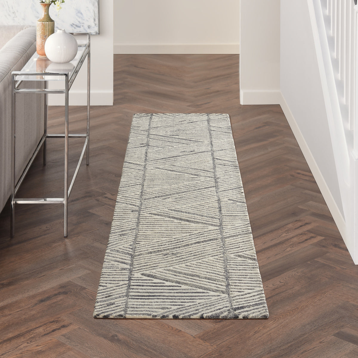 Colorado CLR01 Grey White Rug - room scene