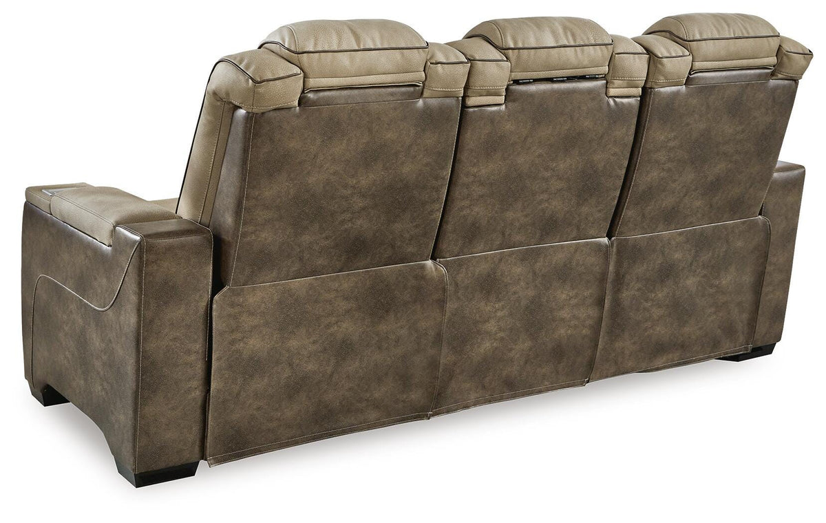 Next-Gen Durapella PWR REC Sofa with ADJ Headrest Faux Leather