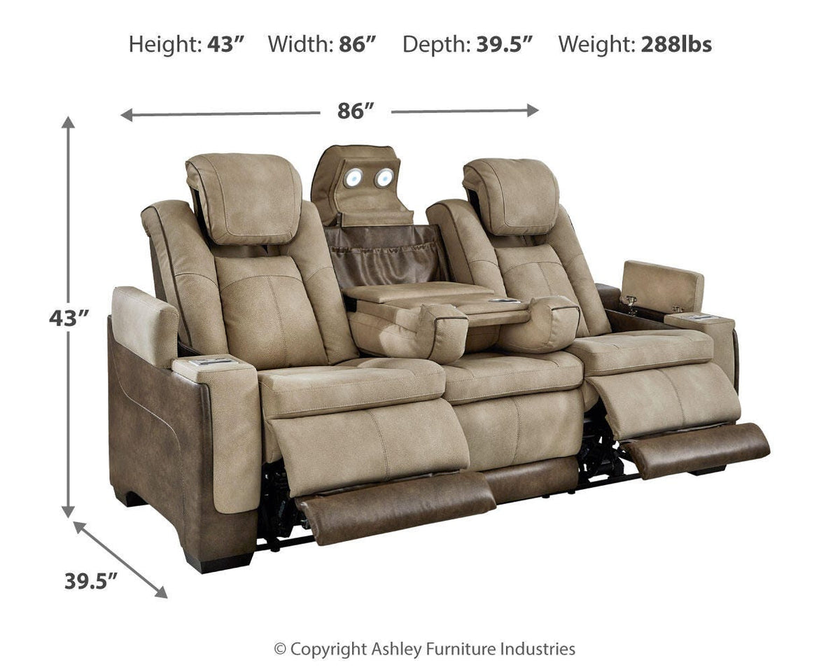Next-Gen Durapella PWR REC Sofa with ADJ Headrest Faux Leather