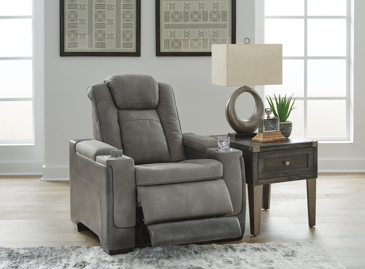 Next-Gen Durapella PWR Recliner/ADJ Headrest Faux Leather