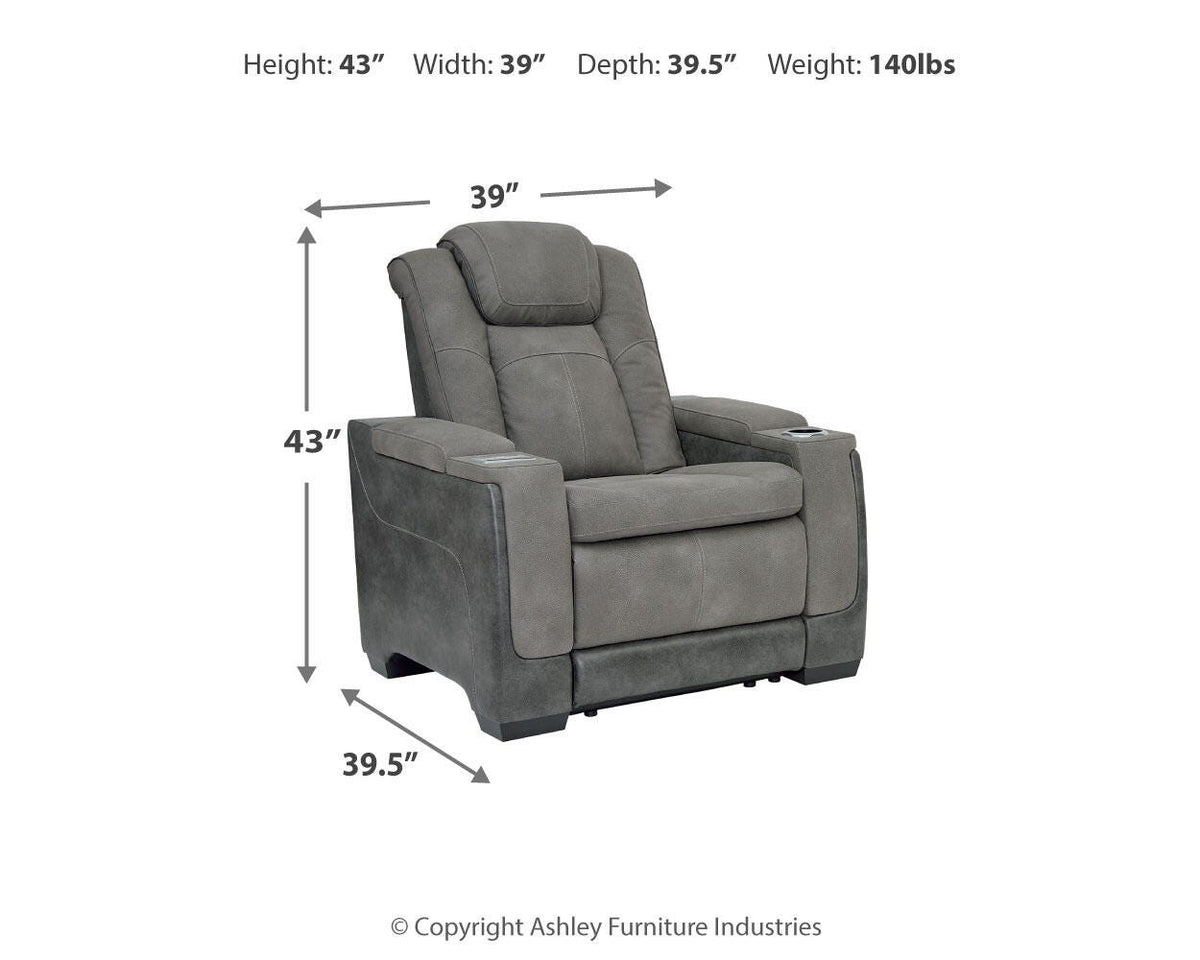 Next-Gen Durapella PWR Recliner/ADJ Headrest Faux Leather