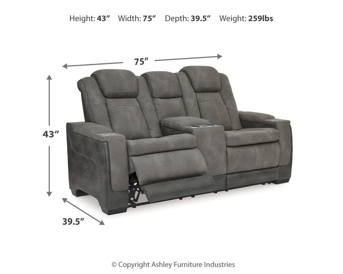 Next-Gen Durapella PWR REC Loveseat/CON/ADJ HDRST Faux Leather