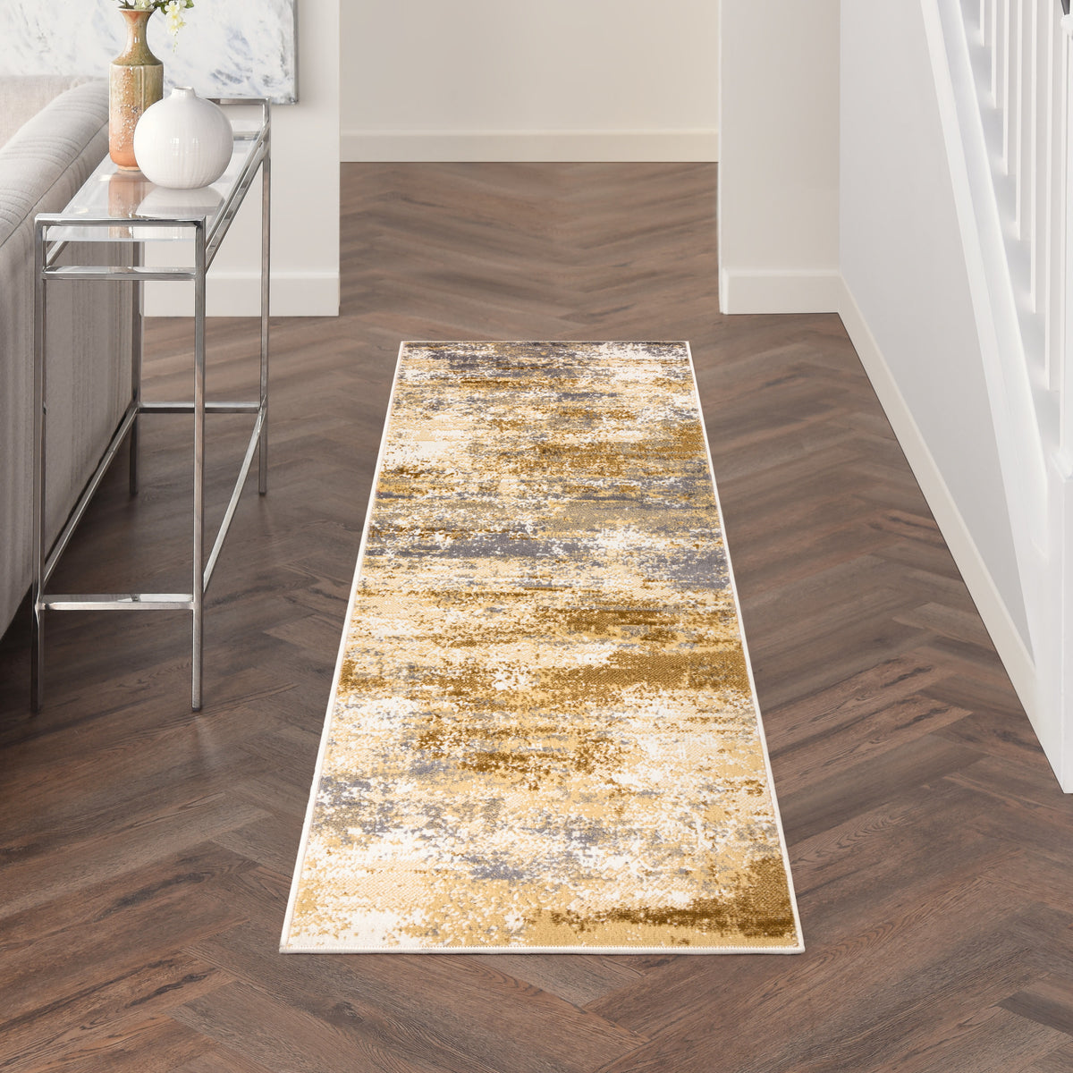 Grafix GRF40 Beige Blue Rug - room scene