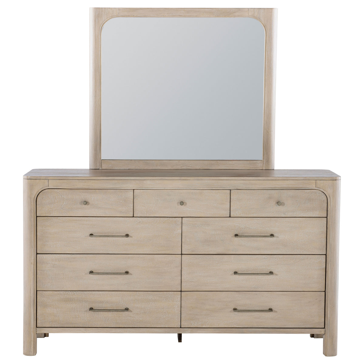 Solano 9-drawer Bedroom Dresser Weathered Mango - With Mirror