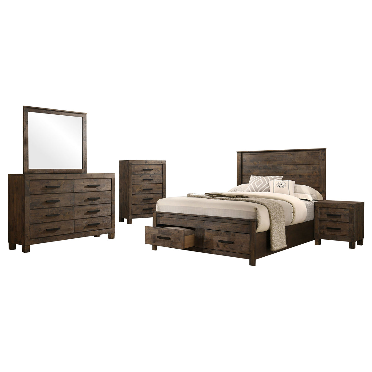 Woodmont 5-piece Bedroom Set Golden Brown - Eastern King