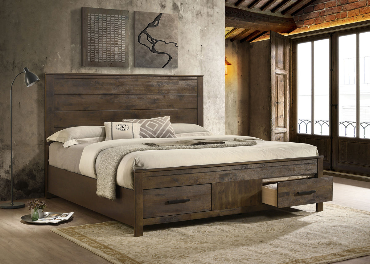 Woodmont Storage Bed Rustic Golden Brown - Eastern King