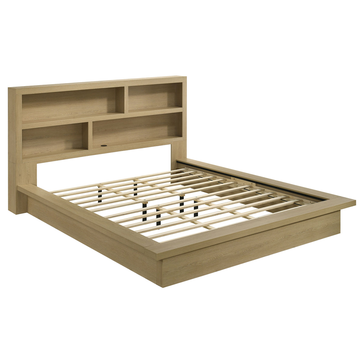 Hendricks Bookcase Headboard Platform Bed Light Oak - Eastern King